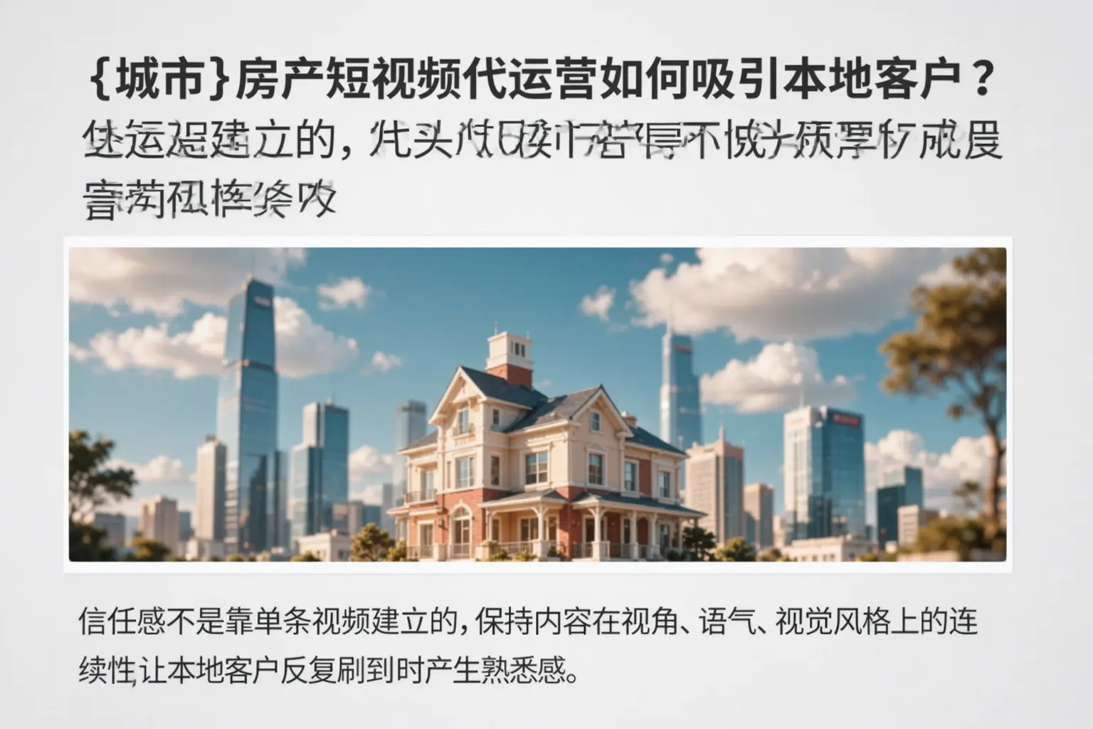 莒南房产短视频代运营如何吸引本地客户？
